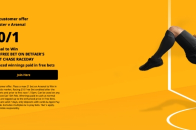عرض التسجيل Betfair – الحصول على 50/1 على Arsenal للفوز ضد Leicester + 10 جنيه إسترليني رهان مجاني في Ascot Chase Raceday de Betfair!